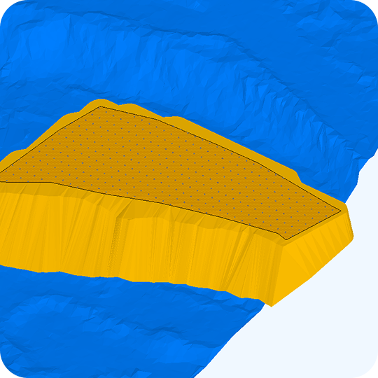 Drill block planning with burden and spacing optimization in open pit mine